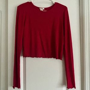 Bozzolo Red Long Sleeve Short Shirt. Never Worn.